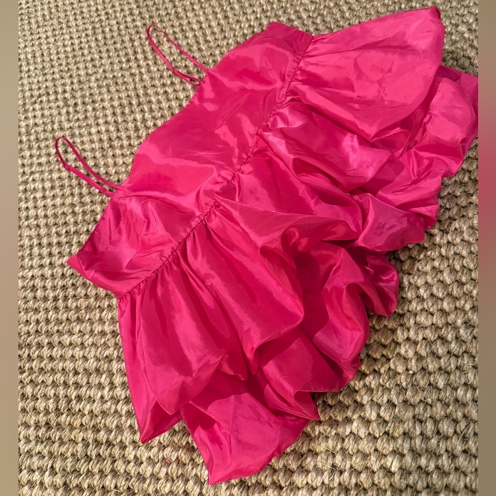 A new day Target magenta bubble ruffle pink tiered blouse women’s size XL - Picture 4 of 8